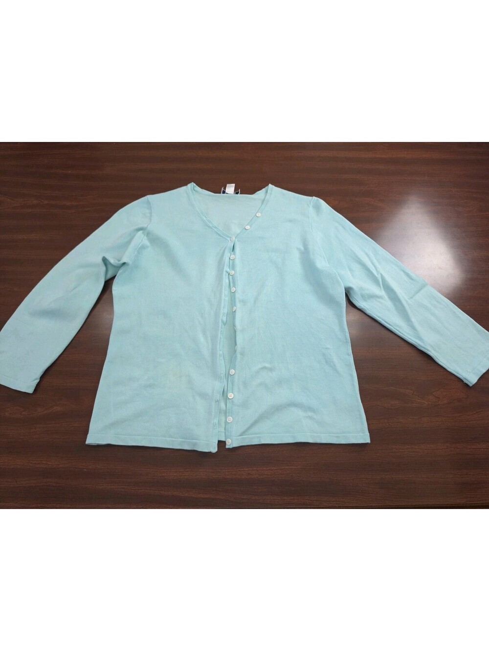 Lilly Pulitzer Cardigan Sweater Womens Large Light Blue Silk Blend Long Sleeve